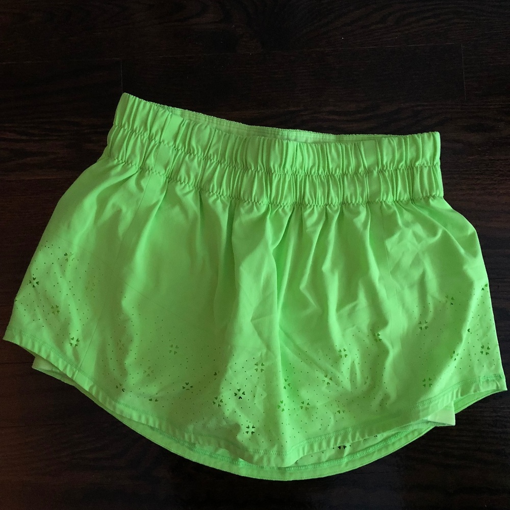 Neon Green Lululemon Skirt With Flower Cutouts